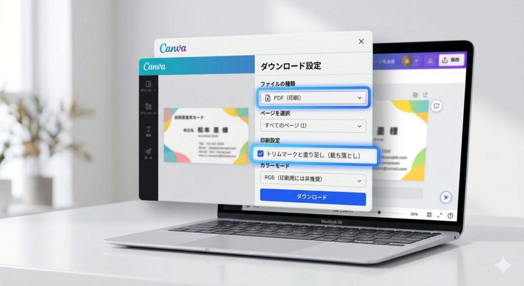 ダウンロード設定画面の画像